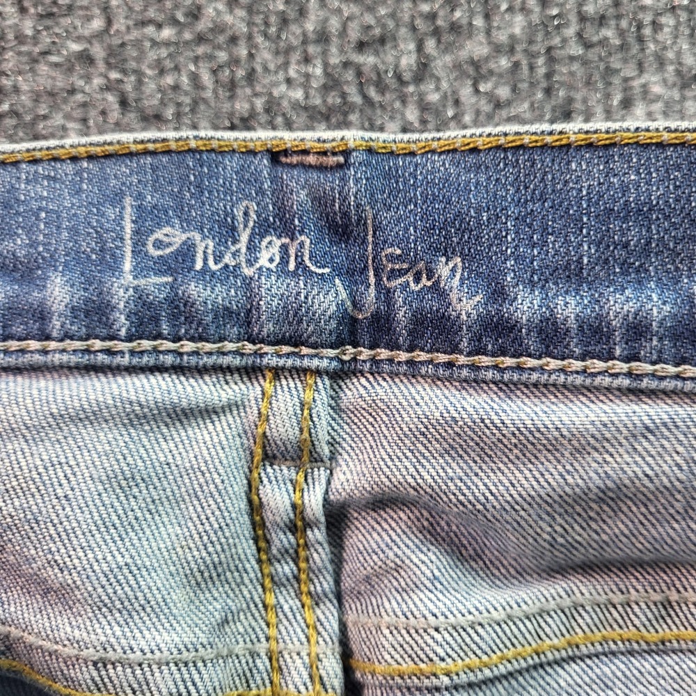 London Jean Womens Jeans Blue Flare Distressed Ripped Denim Size 6 - Picture 9 of 13